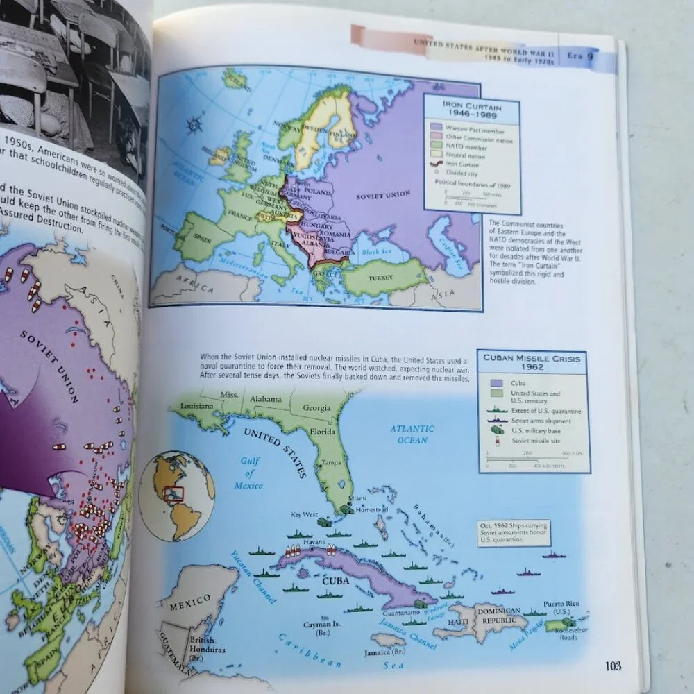 Nystrom Atlas of US History Maps Map Book Reference Book United States Social St